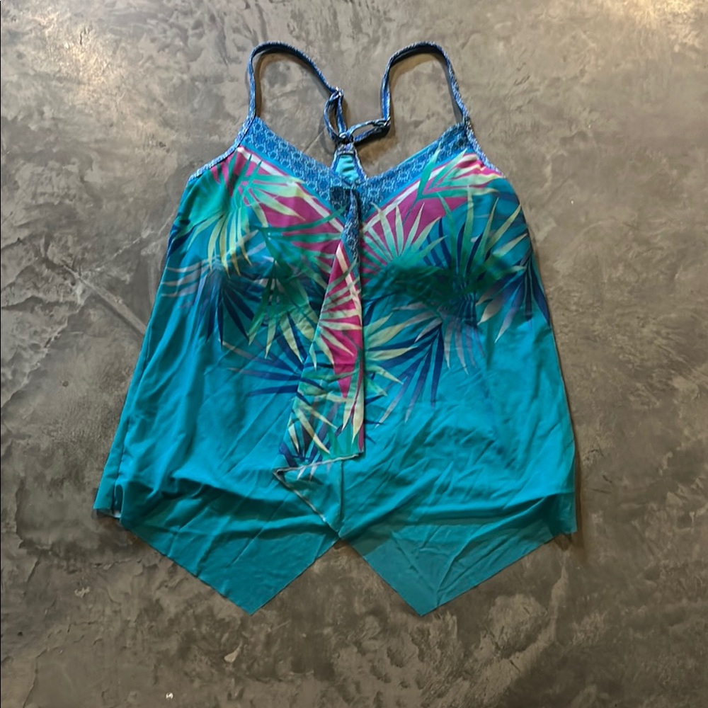 Tropical Blue Women's Swim Top